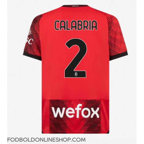 AC Milan Davide Calabria #2 Hjemmebanetrøje 2023-24 Kortærmet